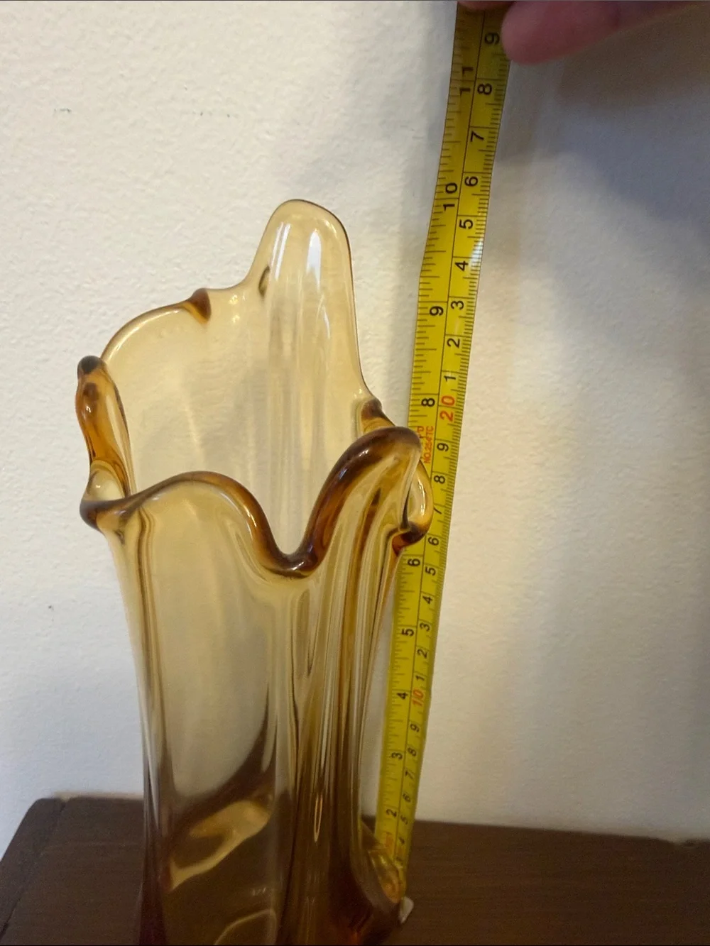 Amber Swung Glass Decorative Vase - Home Accents